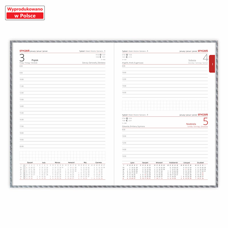 Kalendarz książkowy <b>Dzienny A5 Karbon</b>